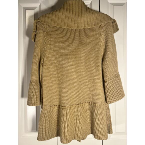 Lane Bryant Tan Vintage Sweater Cardigan Women's 14/16 with 3/4 Length Sleeves - Picture 9 of 14